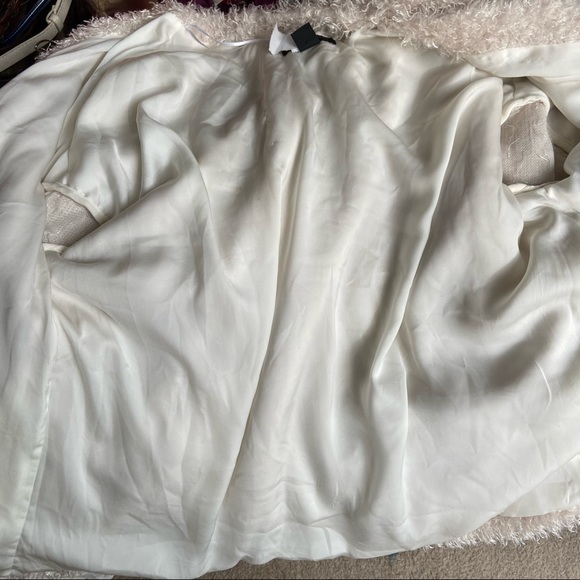 H&M off white poodle fur open style fuzzy coat - Picture 5 of 5